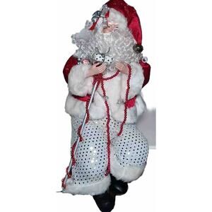Santa Shelf Sitter Handmade Resin Face Hands Boots 14"
